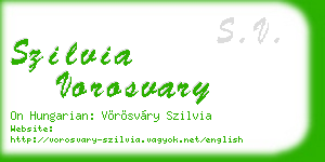 szilvia vorosvary business card