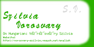 szilvia vorosvary business card